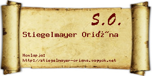 Stiegelmayer Oriána névjegykártya